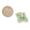 Brass Glass Seed Beaded Flower Pendants PALLOY-MZ01118-02-2