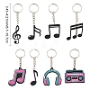 8 Pcs 8 Styles PVC Pendant Keychains KEYC-YW0001-25-3