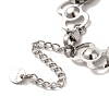 Non-Tarnish 304 Stainless Steel Flat Round Link Chain Bracelet BJEW-Q776-02A-02-4