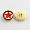 4-Hole Printed Wooden Buttons BUTT-R032-075-2