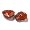 Natural Red Jasper Faceted Heart Charms G-G123-01B-2