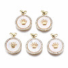 Brass Micro Pave Clear Cubic Zirconia Pendants KK-Q767-002-NF-1