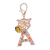 Letter A Resin & Butterfly Acrylic Pendant Keychain KEYC-JKC00932-1