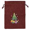 Christmas Theme Jute Cloth Storage Bags ABAG-F010-01B-08-1