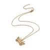 Initial Letter with Butterfly Pendant Necklace NJEW-C026-01G-W-2