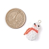Glass Seed Beaded Snowman Pendants PALLOY-MZ01007-05-2