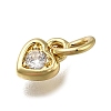 Brass Micro Pave Clear Cubic Zirconia Pendants X-ZIRC-I070-022G-2