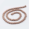Vacuum Plating Electroplate Non-magnetic Synthetic Hematite Beads Strands G-F534-K06-2