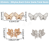 WADORN 8 Sets 4 Styles Butterfly Alloy Adjustable Jean Button Pins DIY-WR0003-44-2