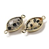 Natural Dalmatian Jasper Faceted Connector Charms G-K347-03G-12-2