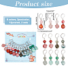 Faceted Gemstone Beaded Pendant Stitch Markers HJEW-AB00327-2