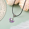 Glass Seed Beads & Glass Pearl Angel Pendant Necklaces NJEW-MZ00056-03-2