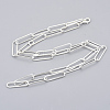 Brass Flat Oval Paperclip Chain Necklace Making MAK-S072-08B-S-2