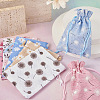  24pcs 8 colors Burlap Packing Pouches Drawstring Bags ABAG-TA0001-20-5