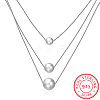 925 Sterling Silver Tiered Necklaces NJEW-BB18740-8