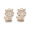Brass Micro Pave Clear Cubic Zirconia Charms KK-Q764-016-1