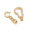 Brass Micro Pave Clear Cubic Zirconia Fold Over Clasps KK-U059-58G-2