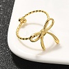 304 Stainless Steel Open Cuff Ring for Women RJEW-B109-01G-02-2