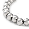 Non-Tarnish 316 Surgical Stainless Steel Round Beaded Stretch Bracelets LS-BJEW-M305-01D-P-2