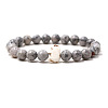 Natural Map Stone & Synthetic Turquoise Beads Stretch Bracelets for Men Women QO0012-12-1