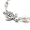 304 Stainless Steel Link Bracelet with CCB Pearl Beaded Chains for Women BJEW-C025-08-3