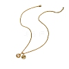 Brass Pave Clear Cubic Zirconia Double Round Ball Pendant Necklaces for Women WG4A742-01-5