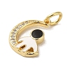 Brass Micro Pave Cubic Zirconia with Enamel Pendants KK-R162-078G-2