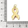 October Breast Cancer Pink Awareness Ribbon Brass Enamel Pendants KK-S517-04F-G-3