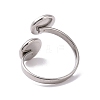 201 Stainless Steel Open Cuff Ring Findings STAS-E124-01P-3