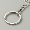 Woven Net/Web with Feather Pendant Alloy Keychain KEYC-WH0004-74AS-2