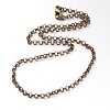Iron Cross Chain Rolo Chain Necklace Making NJEW-JN01384-04-2