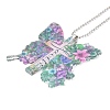 Colorful Butterfly Faith Jesus Cross Acrylic Pendant Decoration RJEW-E007-03P-06-3