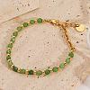 Bohemian Style Natural Green Agate Round Beaded Bracelets for Women JU9810-4-1