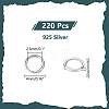   220Pcs 925 Sterling Silver Open Jump Rings STER-PH0001-49-2