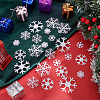 24Pcs 6 Styles Cloth Snowflake Self-adhesion Embroidery Sew on Appliques PATC-MA0001-11-4