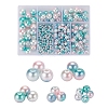 497Pcs 5 Style Rainbow ABS Plastic Imitation Pearl Beads OACR-YW0001-09B-1