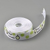 5 Yards Tennis Print Polyester Grosgrain Ribbon OCOR-WH0085-64C-2
