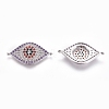 Brass Micro Pave Cubic Zirconia Links connectors ZIRC-K081-80P-1