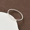925 Sterling Silver Flat Beaded Finger Rings for Women RJEW-NH0002-01A-S-3