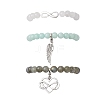 3Pcs Alloy Link & Charms Bracelets BJEW-JB12718-3