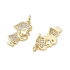 Brass Micro Pave Clear Cubic Zirconia Pendants CU-CBA9AFC-01G-25-2