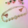Alloy Crystal Rhinestone Flower Link Chains Polyester Tassel Waist Belly Chains for Women FS-WGA1448-03-1