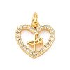 Brass Micro Pave Cubic Zirconia Pendants KK-D325-40G-1