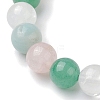 8mm Round Natural Rose Quartz & Amazonite & Green Aventurine & Quartz Crystal Beaded Stretch Bracelets for Women BJEW-JB10625-02-4