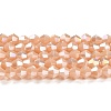 Opaque Solid Color Electroplate Glass Beads Strands LS-EGLA-A039-P4mm-B06-1