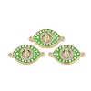 Rack Plating Brass Micro Pave Clear Cubic Zirconia Horse Eye Connector Charms KK-U032-28G-1