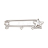 Star Brass Brooch Findings KK-Z132-01P-02-1