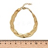 304 Stainless Steel Interlocking Herringbone Chain Bracelet for Women BJEW-K240-08C-G-5