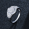 Brass Micro Cubic Zirconia Finger Rings FS-WG10423-01-1
