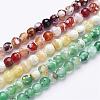 Natural Fire Crackle Agate Beads Strands G-D210-6mm-M1-2